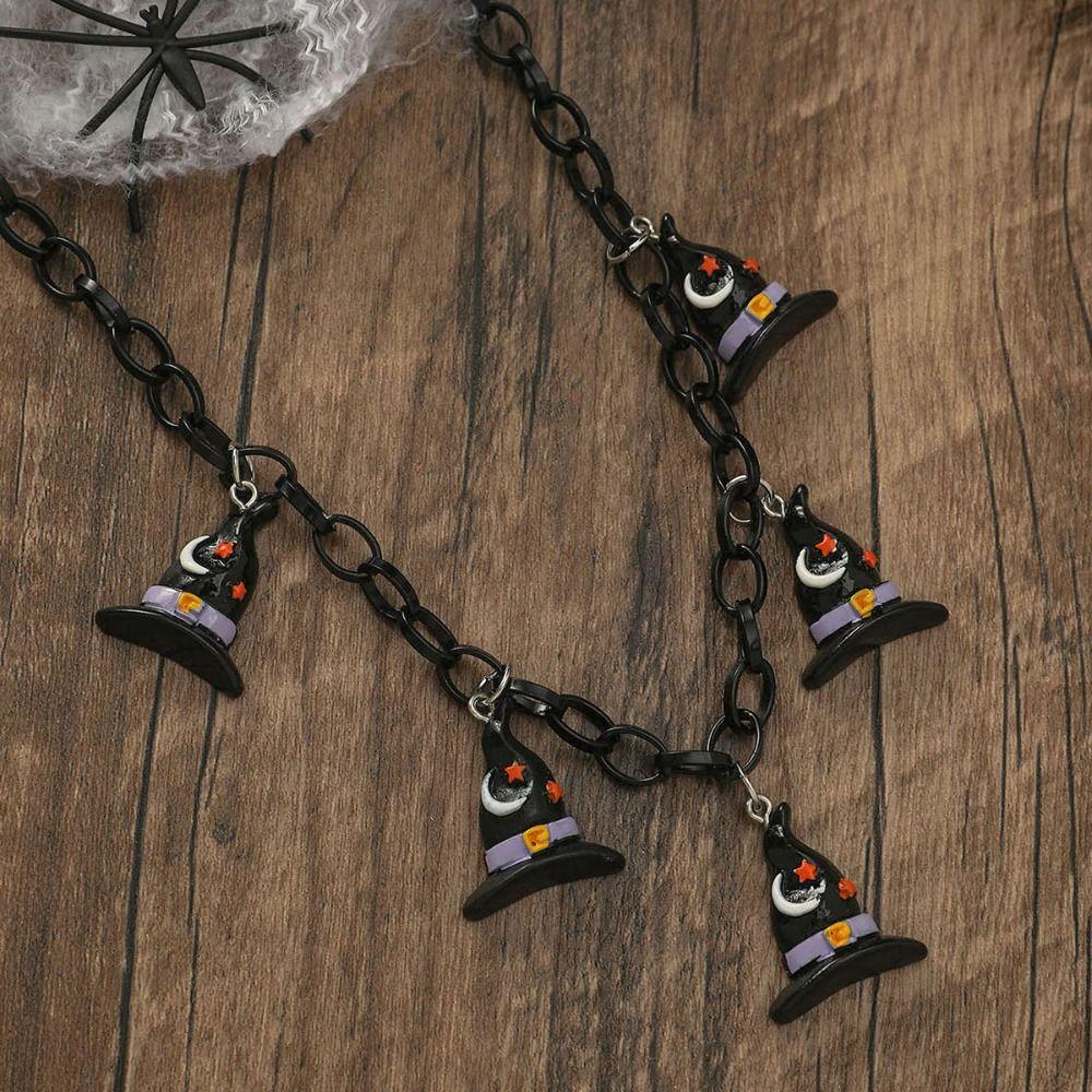 Resin Halloween Pumpkin Necklace Cartoon Halloween Jewelry Gothic Ghost Pendant Necklace  Party