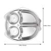 Stainless Steel Snack Plate Toddlers Divided Silver 1pc