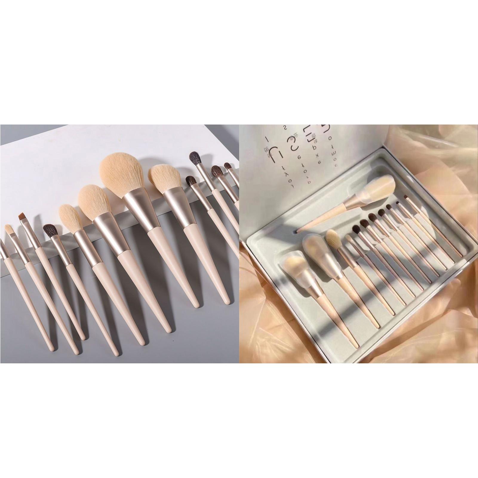 

Набор кистей для макияжа, 12 шт., синтетическая жидкая пудра Morandi, консилеры, тени для век, румяна для макияжа