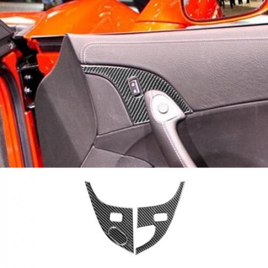 Carbon Fiber Interior Door Lock Button Cover Sticker For Corvette C6 2005-2013
