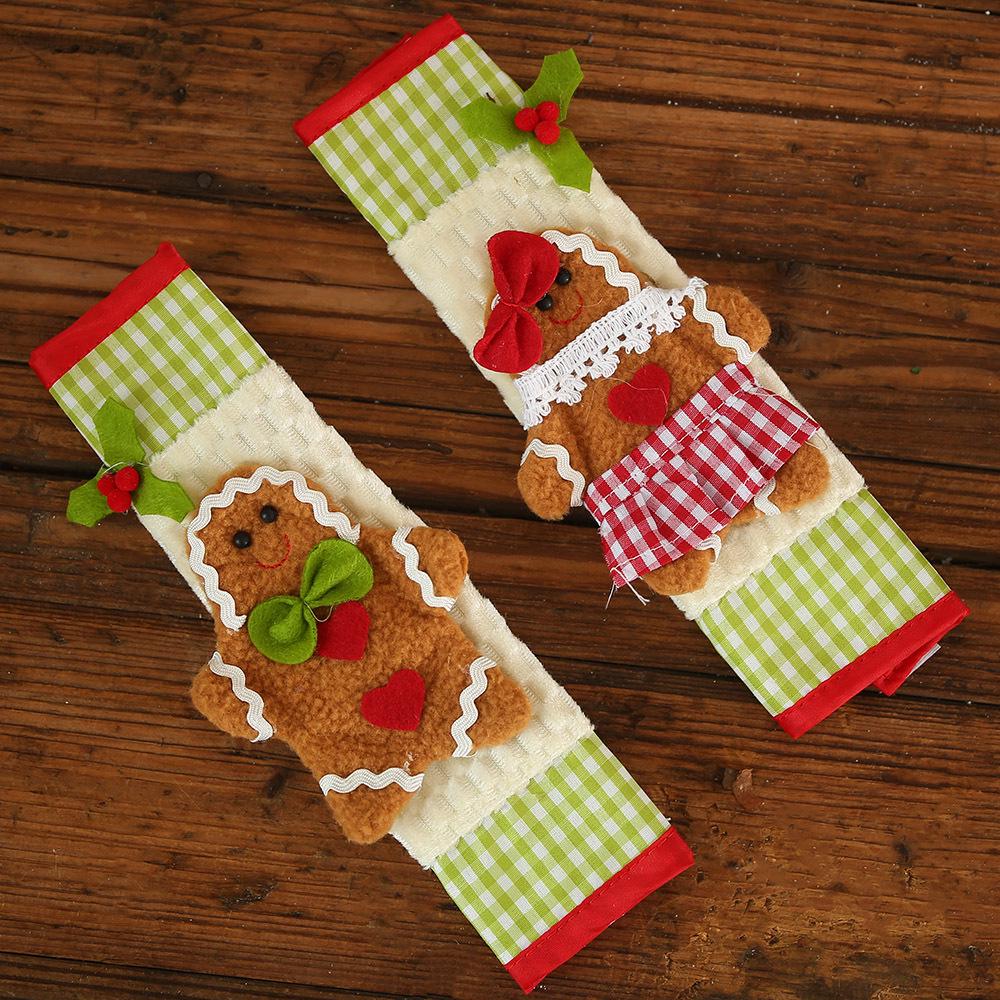 

2Pcs Christmas Cartoon Microwave Oven Handle Covers Decorations for Home Kitchen 2pcs#1