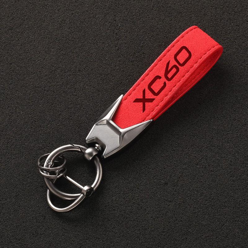 High Grade Suede Leather Car Keychain Key Rings Custom Gift 3D Imprinting with XC60 Logo For Volvo XC60 Car Accessories
