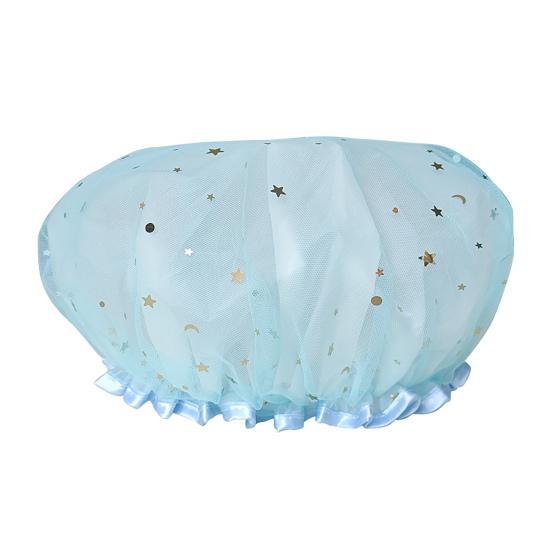 Bath Hat Star Pattern Double Layer PVC Kids Shower Shampoo Cap for Bathroom