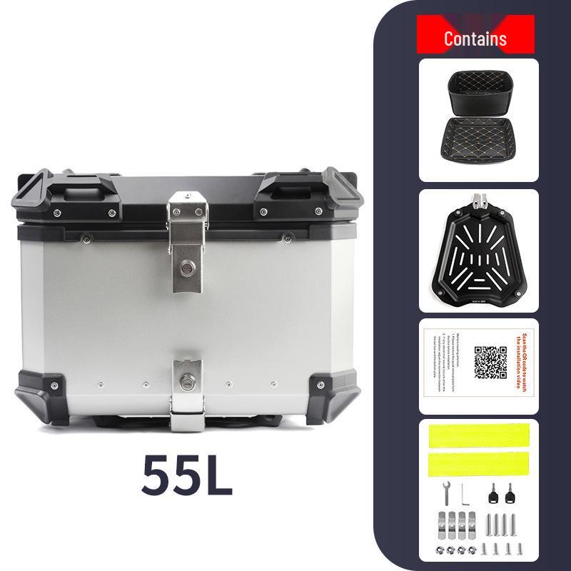 Quick Release Aluminum Motorcycle Tail Box - Available In 28L To 100L Capacities