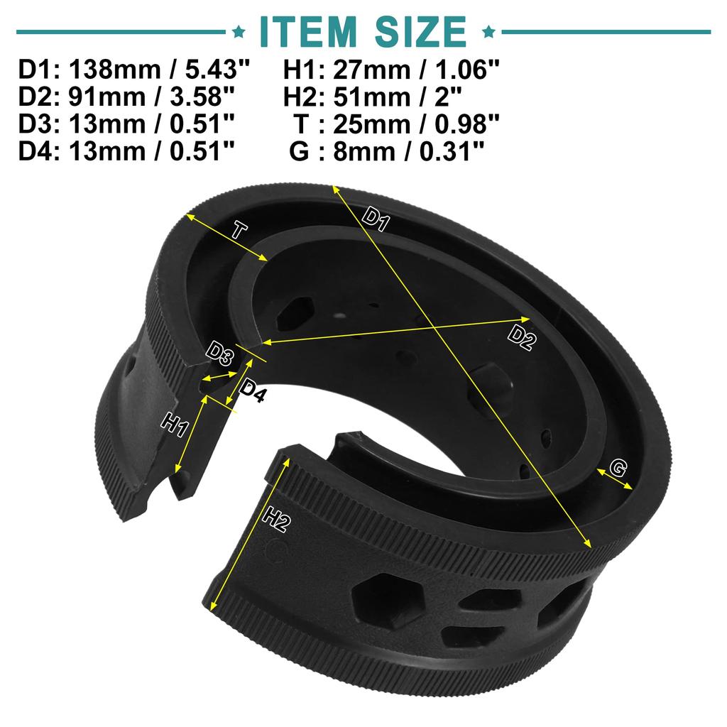 ACROPIX 2pcs Car Coil Spring Buffer Auto Shock Absorber Spring Rubber Buffer Universal C Type Black