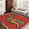 Tiger Patterned Carpets for Dormitories and Living Rooms, Animal Patterns, Red Home Decor Mats for Both Indoor and Outdoor Use