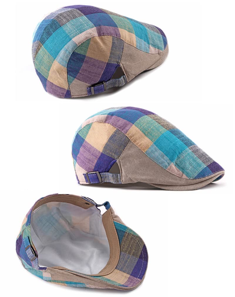 Hunting Cap Plaid Pattern [Laquest] Spring/Summer Men's/Women's (Multi Blue)