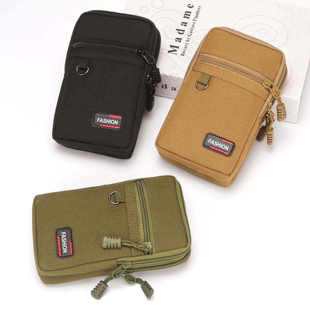 7 Inch Waist Fanny Pack Portable Coin Phone Organizer Bag Nylon Wear-resistant Lightweight for Outdoor Camping Hunting