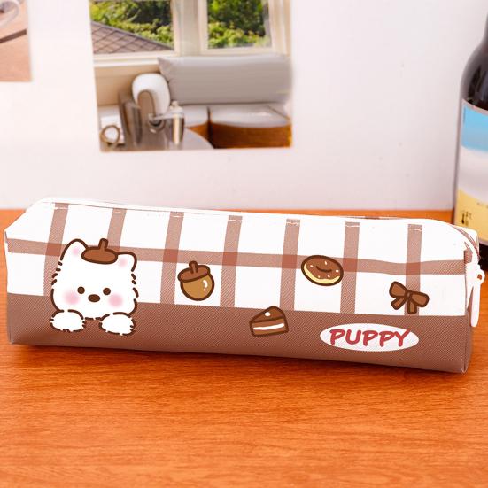 Cute Puppy Pencil Case Large Capacity Pencil Pouch Cartoon Students Stationery