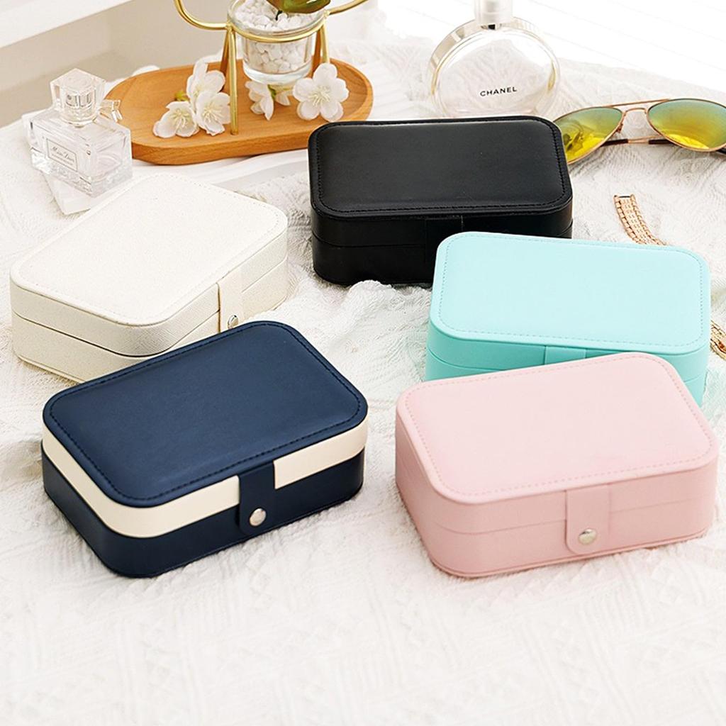 Travel Jewelry Box, Small Jewelry Organizer Boxes For Women Girls, 2 Layer Travel Jewlery Case