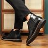 Autumn British Chelsea Boots Men's Retro Leather Short Boots Business Formal Pointed Office Oxford Shoes