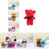 Fluffy Teddy Bear Keychain Plush Soft Short-pile Stuffed Animal In Various Colors