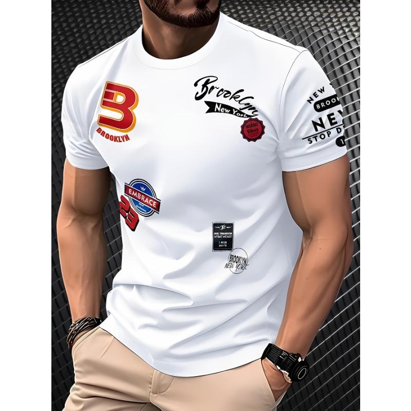 2026 Summer New Style Men s T-shirt - Breathable Lightweight Casual Fashionable Letter-Printed Streetwear Men s T-shirt XL