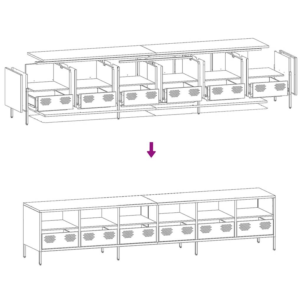 TV Stand Anthracite Grey 202 x 39 x 43.5 cm Cold Rolled Steel