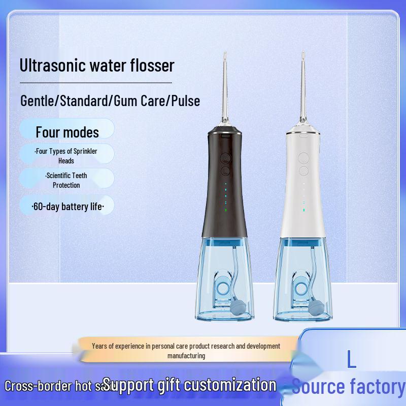 Portable Ultrasonic Electric Water Flosser – Teeth Whitening & Long Battery Life чёрный