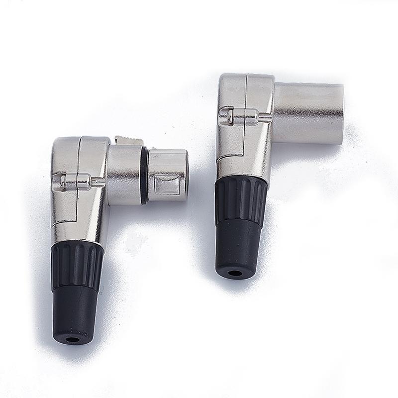 3pinový pravý úhel XLR konektor samec samice mikrofonní zástrčka audio kabelový konektor