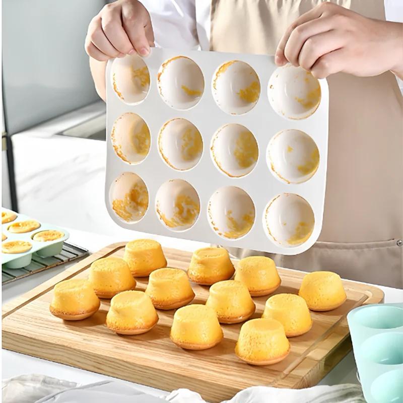 24-Hole Cake Mold Silicone Soap Cookies Cupcake Bakeware Pan Tray Mould Home Mini Muffin Cup 3D Non-stick Jelly&Candy Mold