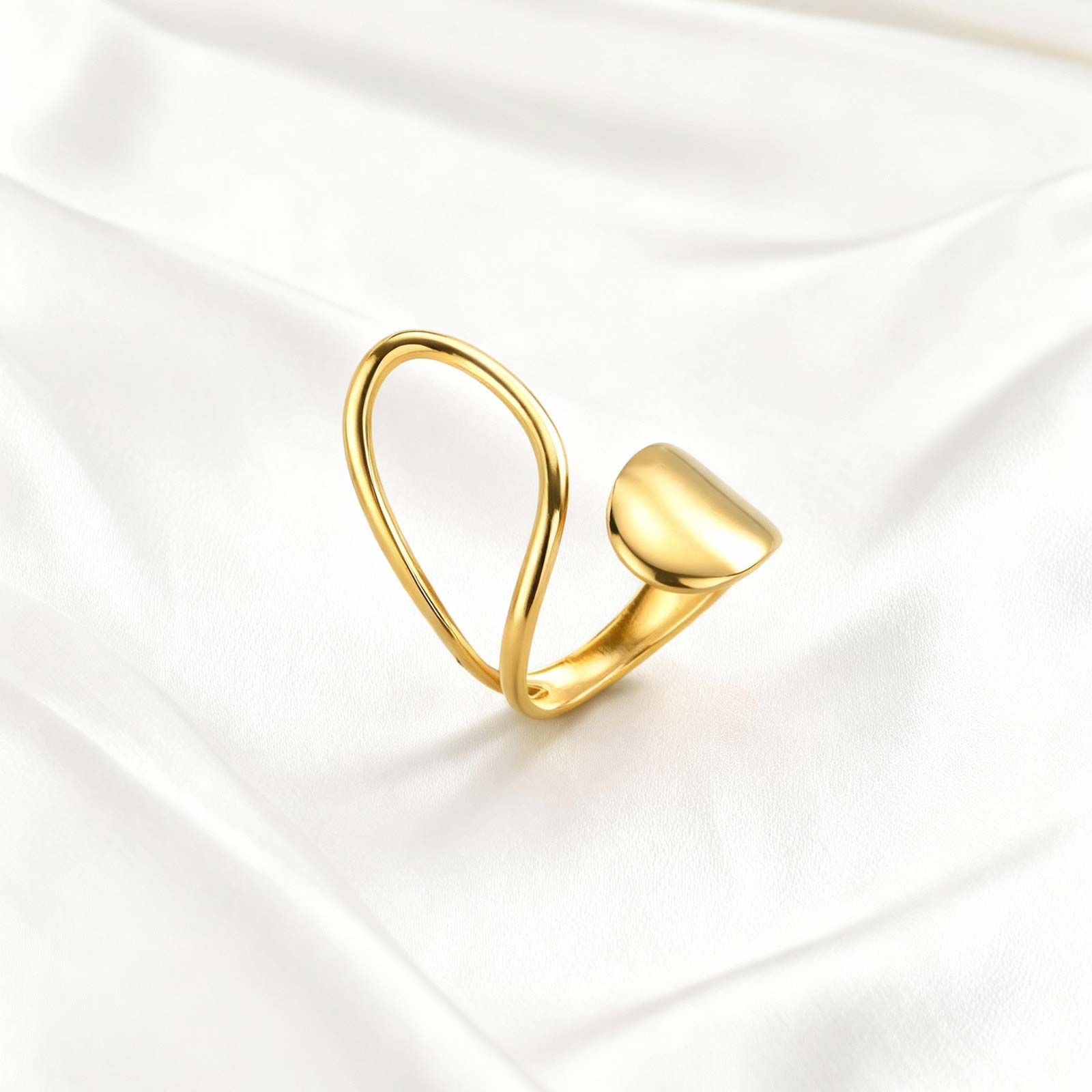 

Statement Irregular Open Ring for Women,Gold Plated Stainless Steel Geometric Rings,Punk Party Birthday Jewelry Gift