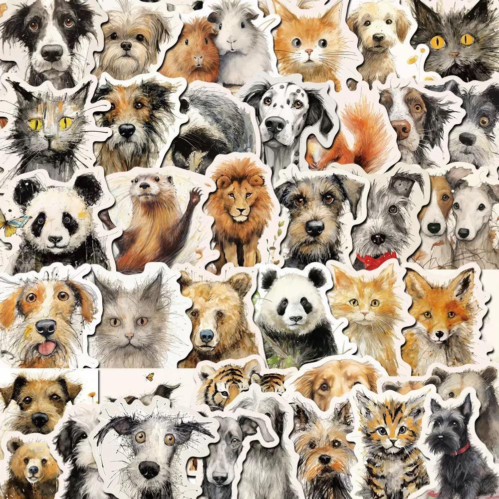 10/50/100pcs Mixed Adorable Humorous Zoo Wild Animals Stickers Aesthetic Designed For Children Toy DIY Skateboard Laptop Phone Car Decals Sticker