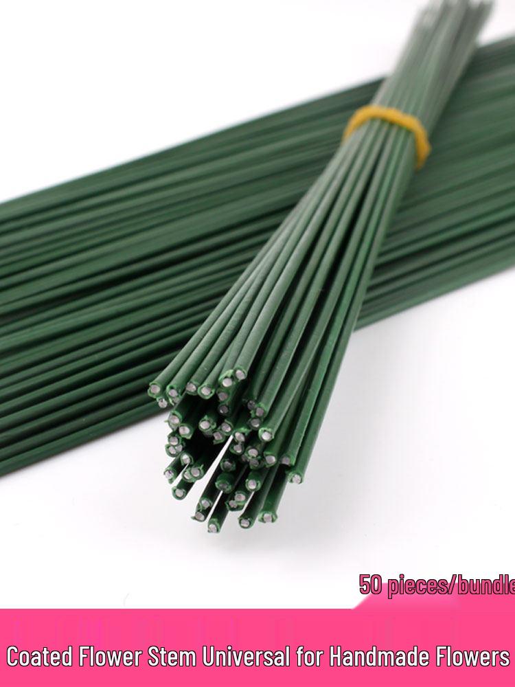 DIY Silk Flower Stem Kit: Includes Materials for Handmade Ribbon Roses, Sticks, Green Wire Branches, and Fake Leaves Tape.