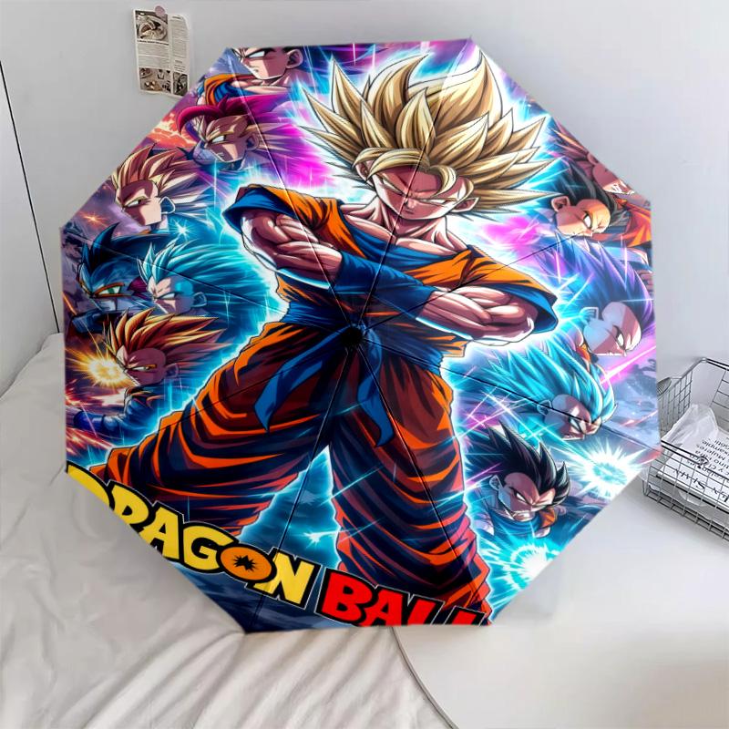 1 PC Automatic Folding Umbrella - Dragon Ball Pattern Portable Foldable Design With 8 Ribs Christmas Birthday Gifts