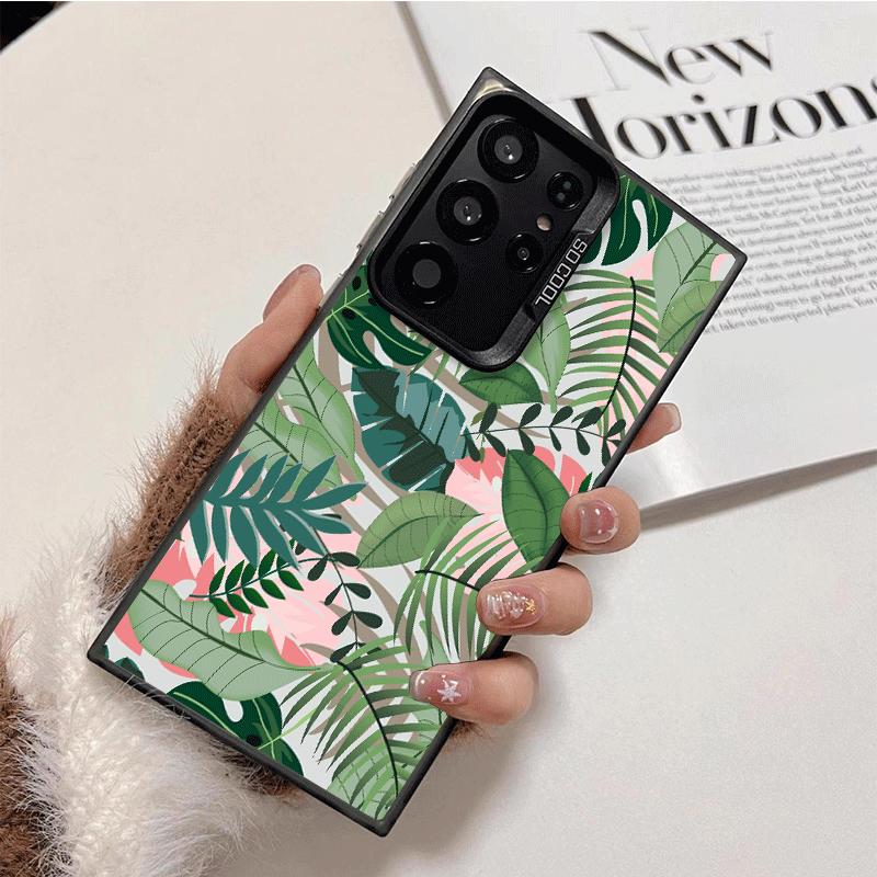 Summer Plants Green Leaf Shockproof Phone Case for Samsung Galaxy S26 Edge S25 Ultra S24 FE S23 Plus S21 Cover Anti Fall Fundas