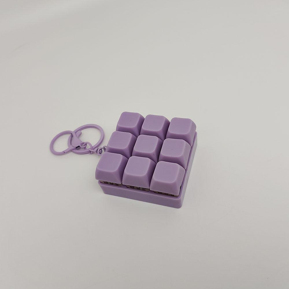 Stress-Relief Keyboard Keychain - Fidget Toy with Sound Effects, Perfect for Party Favors & Gifts, Purple