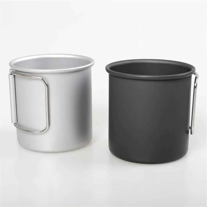 300ml Outdoor Camping Cup With Foldable Handle Portable Ultra-light Aluminum Alloy Mug For Outdoor