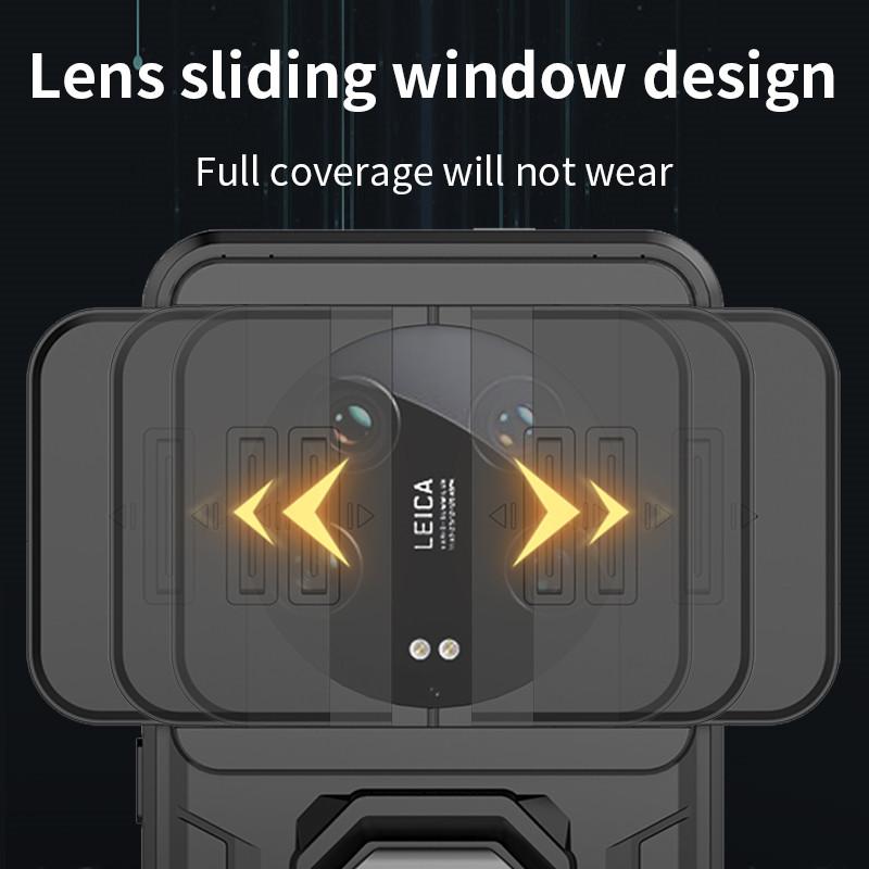 Für Xiaomi 14 Ultra Hülle Xiaomi 14 Ultra Case 6,73 Zoll Linsen-Schiebefenster-Schutz Panzer Stoßfest Halter Magnetischer Bumper