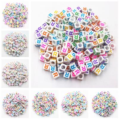 Yüksek Kalite Yeni Toptan 100 Adet/6mm Akrilik Boncuk Harf DIY El Sanatları Takı Yapımı İçin Moda Kolye Bileklik