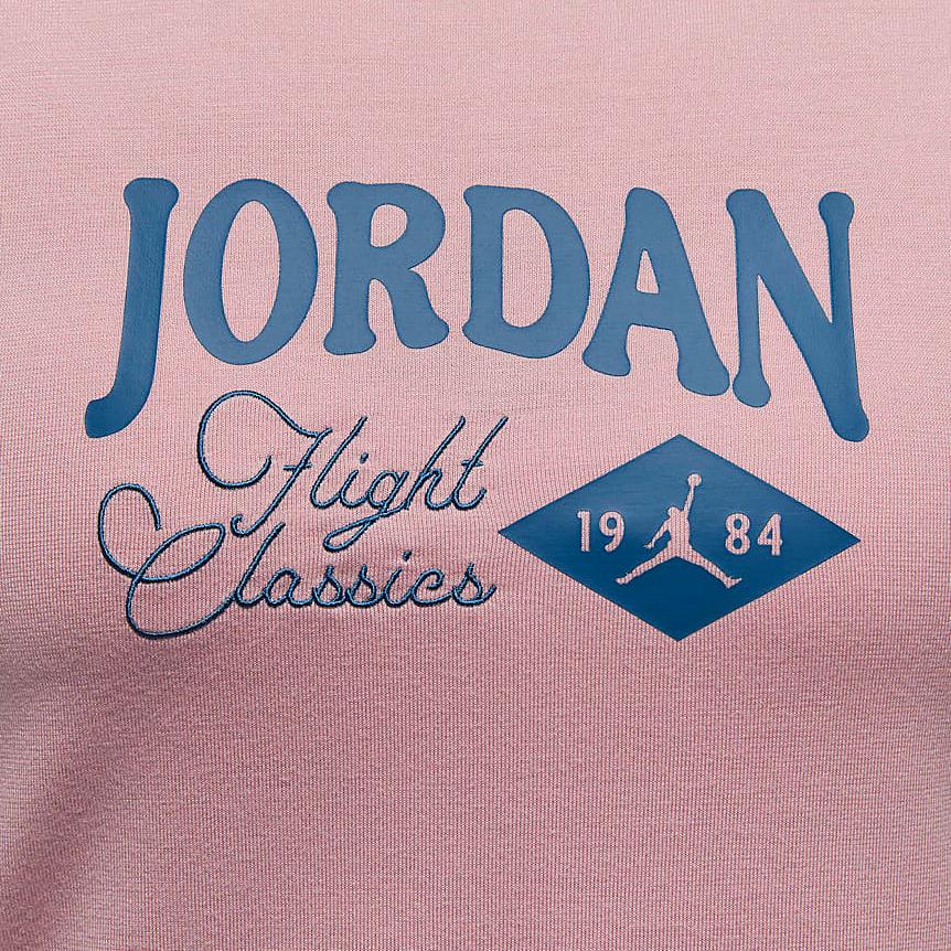Jordan Letter Pattern Printed Slim Fit Round Neck Short Sleeve T-Shirt Women Tops Ceramic-Pink FN5724607