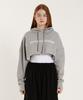 Cropped Hoodie_Melange Grey