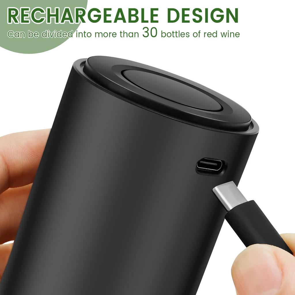 Electric Wine Aerator USB Rechargeable Wine Decanter Dispenser Automatic Wine Aerator Pourer One Touch Wine Decanter Aerator