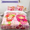 3pcs Princess Strawberry Cover Set - Personalized Name, HD Printed Bedding with 1 Cover and 2 Pillowcases - Perfect for Home Decor, Easy Care