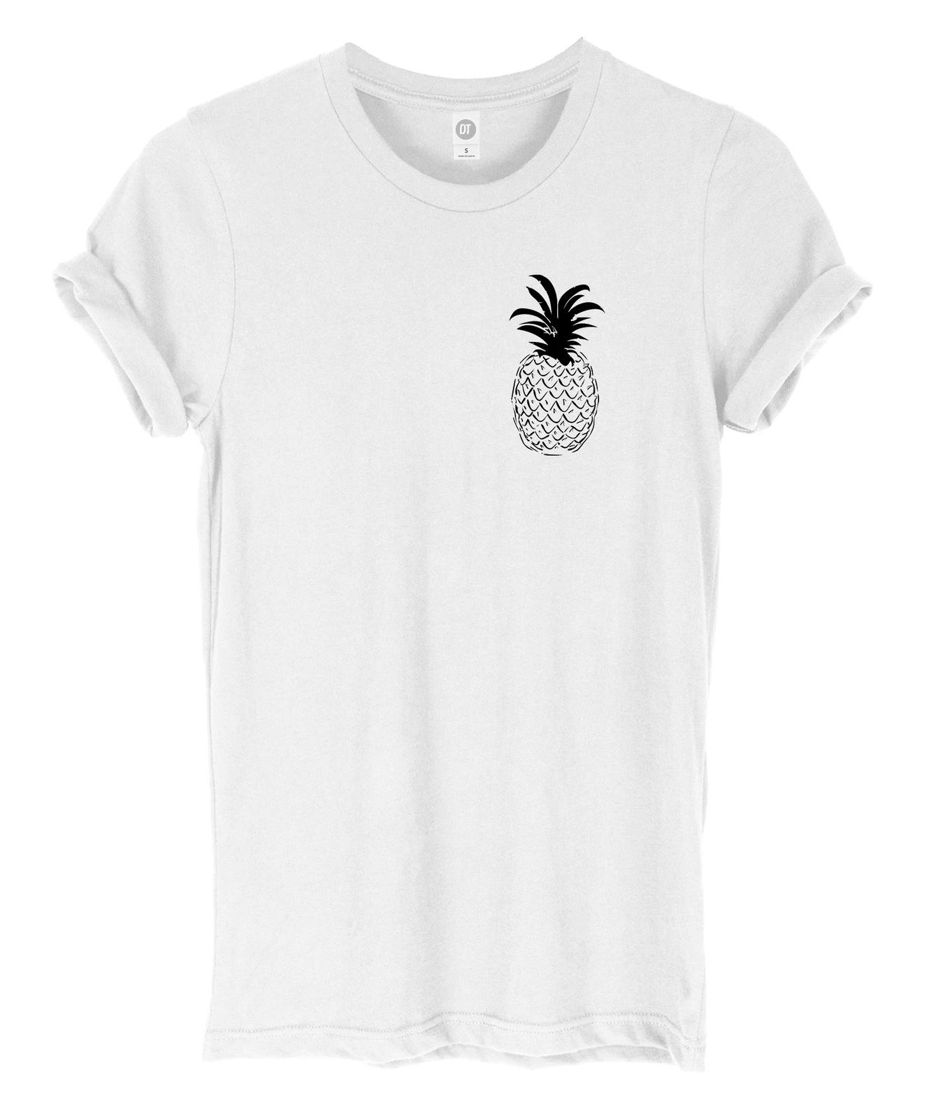 Pineapple Breast Print Mens Womans Funny Unisex Pocket Print T-Shirt S