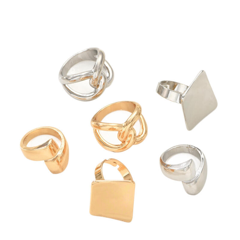 3Pcs/Set Exaggerated Irregular Geometric Rings for Women Men New Personality Gold Silver Color Joint Rings Party Jewelry Gifts