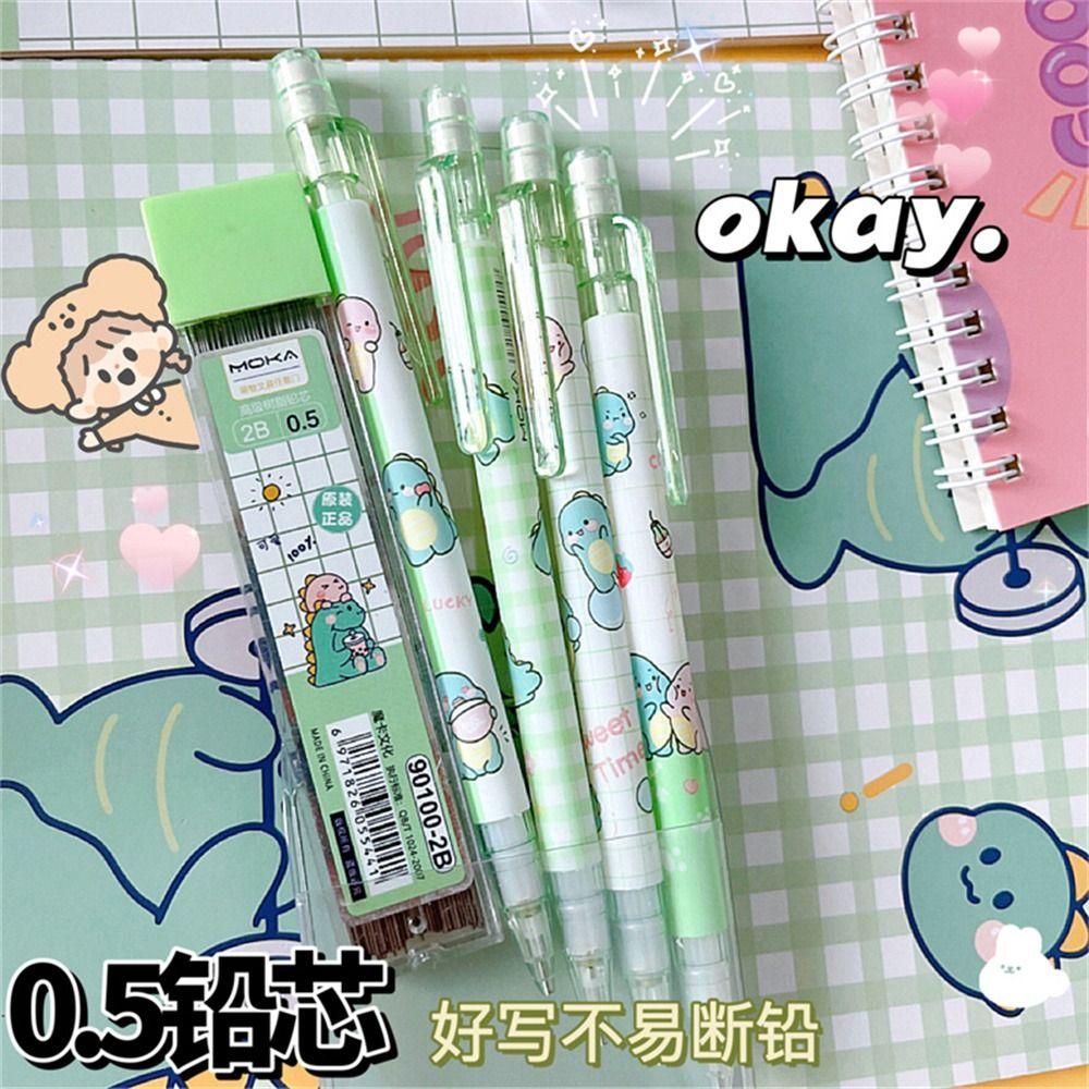 0.5mm with Eraser Kawaii Student Movable Pencil Mechanical Pencil Press Pen Automatic Pencils