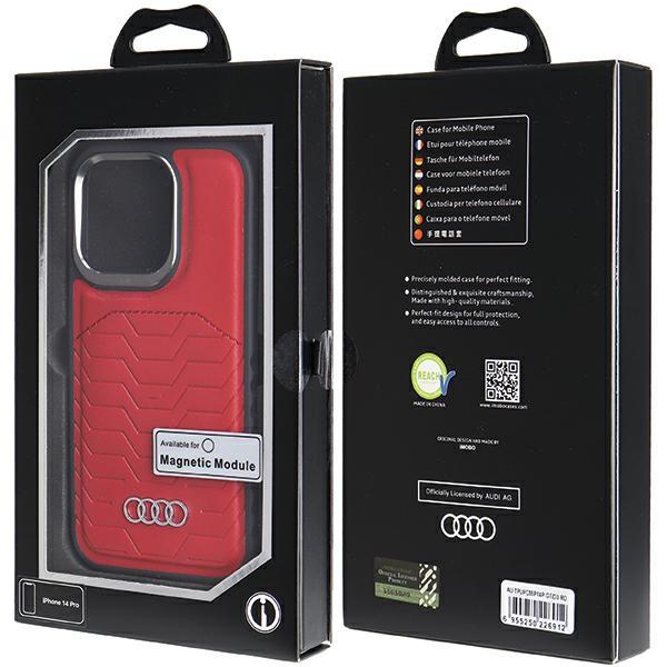 Audi Synthetic Leather Magsafe Iphone 14 Pro 6.1 Czerwony/Red Hardcase Au-Tpupcmip14P-Gt/D3-Rd