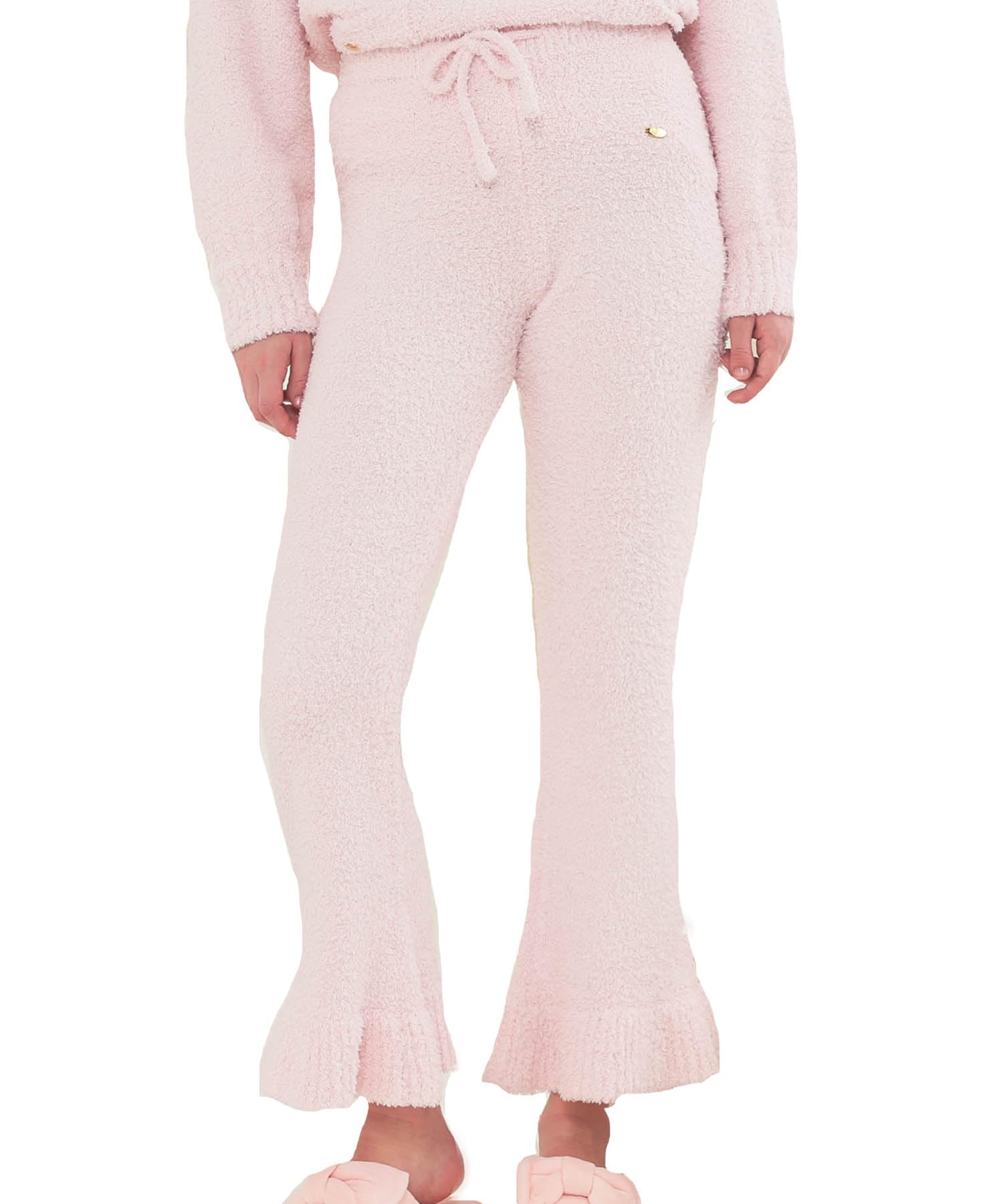 

Mall knit flare pants розовый