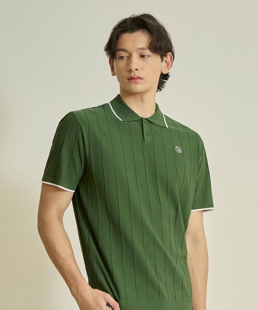 Antomas Mini Cable Knit Polo Men'S - Khaki