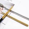 5Pairs Metal Stick Chopsticks Stainless Steel White Gold Non-slip Sushi Korean Japanese Chopstick Reusable Kitchen Tableware