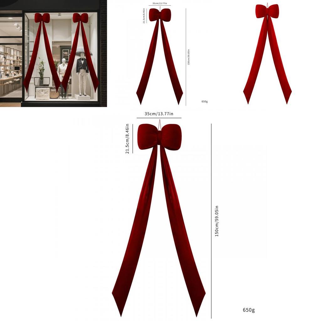 Christmas Festive Decor 150cm Velvet Bow With Rich Red And Burgundy For Celebration Events