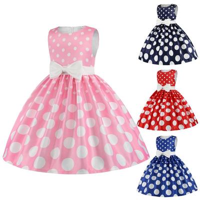 2025 Polka Dot Princess Dress for European & American Girls - Holiday Party & Performance Outfit Hot Sale
