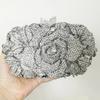 WHTUOHENG Blumenkristall Abendtaschen für Damen Diamant-Blumen-Metall-Party-Taschen Hochzeitsfeier Mädchen-Clutch Dinner-Handtaschen
