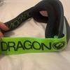 DRAGON Ski Snowboard Goggles Green Mirror Lens Logo Strap Winter Sports Japan