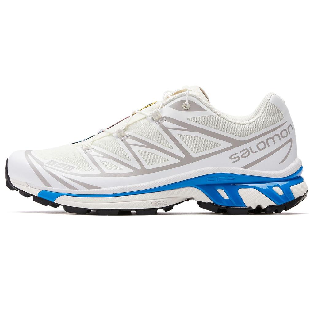 SALOMON Xt-6 Lace Letter Color Block Leather Low-Top Casual Trail Running Shoes Unisex Sneaker Vanilla 473817