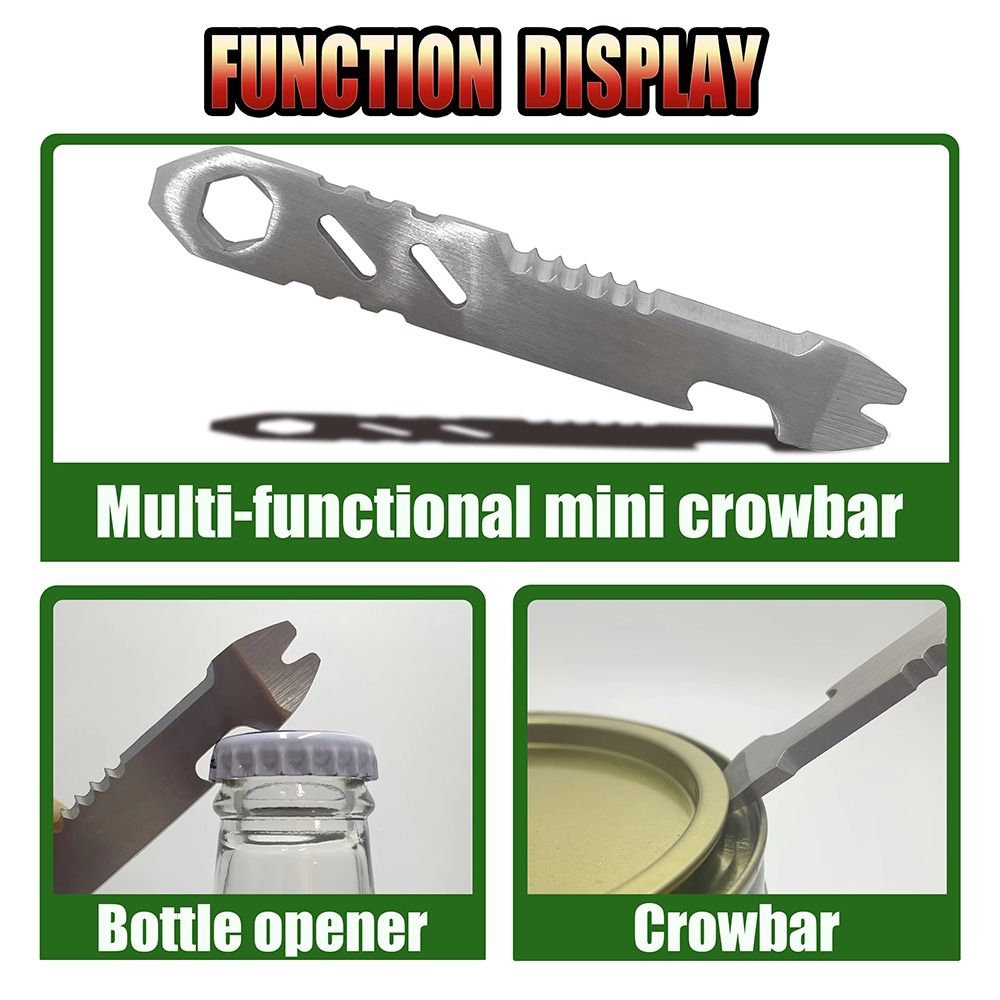 2PCS Stainless Steel EDC Wrench Multifunctional Bottle Opener Wrench Outdoor Gadgets  Bicycle Repair