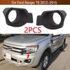 2PCS For Ford Ranger T6 2012 2013 2014 2015 Car Front Bumper Fog Lamp FogLight Cover Frame Bezel AB3917777BD AB3917778BD