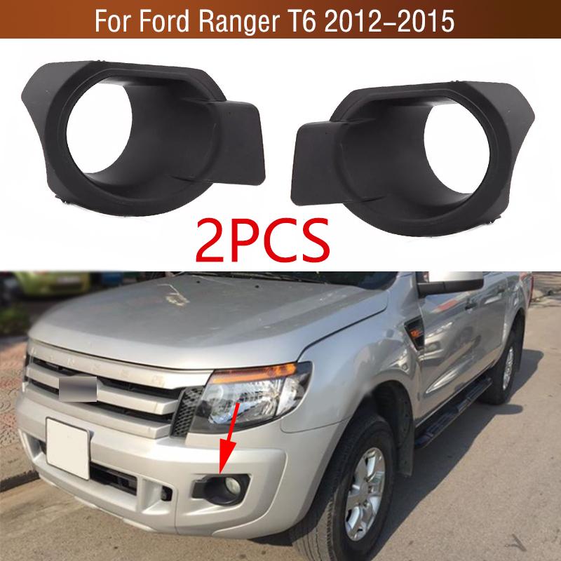 2PCS For Ford Ranger T6 2012 2013 2014 2015 Car Front Bumper Fog Lamp FogLight Cover Frame Bezel AB3917777BD AB3917778BD