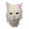 White Black Cat Animal Head Mask Latex Costume Halloween Cosplay Party